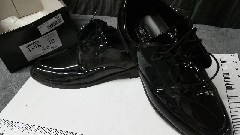 lot 1025 image: Save the big bucks when you rent your next Tux with these Patten Leather  cool dancin shoes.