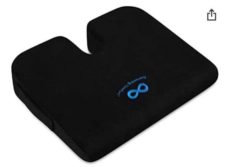 lot 2175 image: Everlasting Comfort Car and Truck Seat Cushion - Memory Foam Wedge Chair Driving Pillow (Black)
