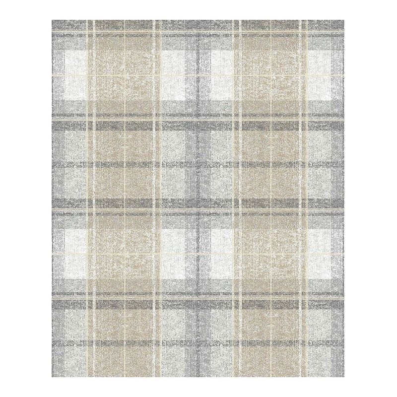 lot 2763 image: Roommates Tweed Plaid Peel & Stick Wallpaper