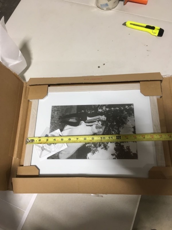 lot 2824 image: AmericanFlat Wood Picture Frame - around 13 x 17 inches