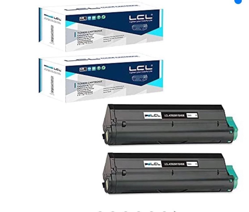 lot 2280 image: LCL Compatible Toner Cartridge Replacement for OKI 43502001 7000 Pages B4550 B4550n B4600 B4600n (2-Pack Black) pack of 4