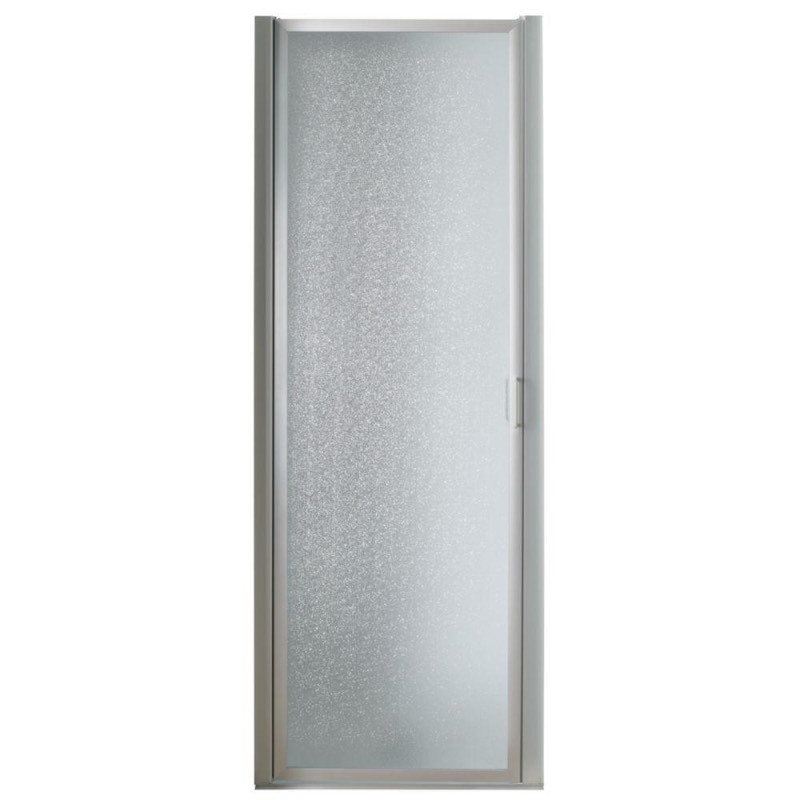 lot 2285 image: Franklin Brass 34 in. x 63-34 in. Framed Pivot Shower Door in Chrome with Rain Glass