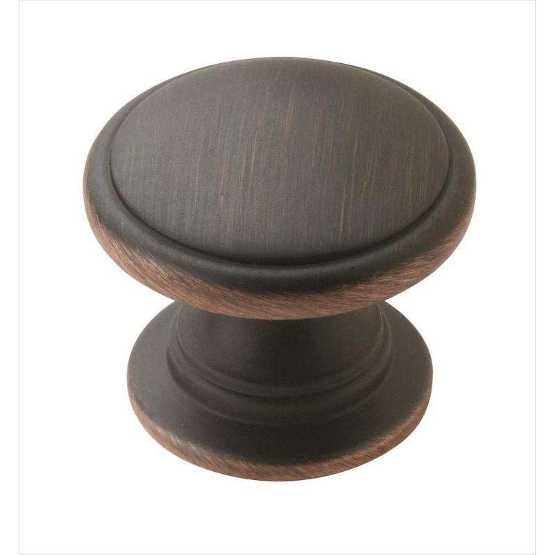 lot 2475 image: Amerock Ravino 1-14 in (32 mm) Oil-Rubbed Bronze Cabinet Knob - 25 Pack