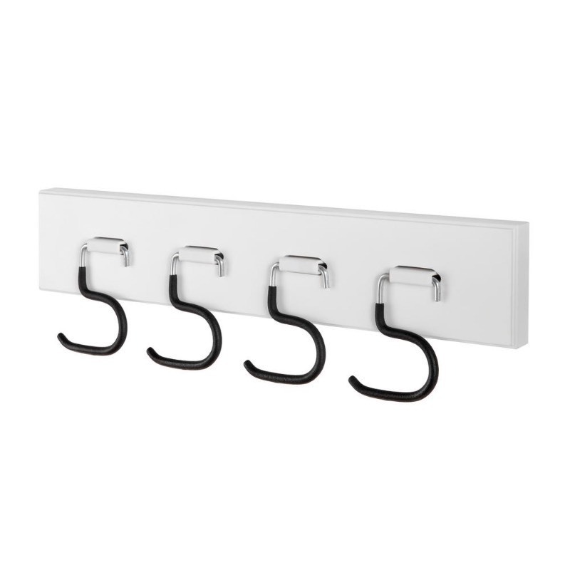 lot 2607 image: Everbilt White Board Wall-Mounted Garage Storage Tool Holder Organizer with Black S-Hooks