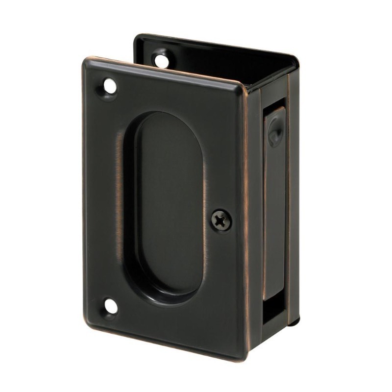 lot 2620 image: Prime-Line Products N 7364 Pocket Door Passage Pull, 3-34-Inch, Classic Bronze