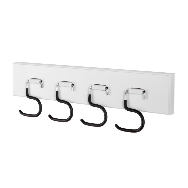lot 2716 image: Everbilt White Board Wall-Mounted Garage Storage Tool Holder Organizer with Black S-Hooks