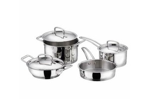 lot 3355 image: Vinod 7 Piece Cookware Set, Stainless Steel