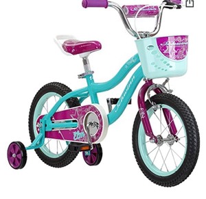 lot 3365 image: Schwinn Elm Girls Bike for Toddlers and Kids, 18-Inch Wheels, Teal
