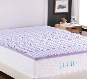 lot 3389 image: 2-inch 5-Zone Lavender Memory Foam Mattress Topper