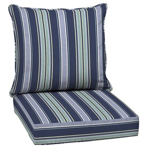lot 3392 image: Arden Selections Sapphire Aurora Stripe 24 x 24 in. Outdoor Deep Seat Cushion Set