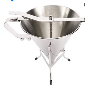lot 3395 image: Confectionery Funnel Stainless Steel Funnel with Stand and Three Nozzles Professional Commercial Cake Decorating Tool Funnel