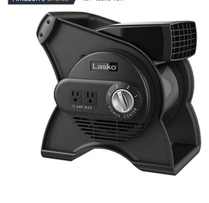 lot 3399 image: Lasko U12104 High Velocity Pro Pivoting Utility Fan for Cooling, Ventilating, Exhausting and Drying at Home, Job Site and Work Shop, Black 12104 12.2 x 9.6 x 12.3 inches