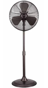 lot 3463 image: HUNTER Adjustable 3 Speed Retro Pedestal Stand Floor Fan, 80 Degree Oscillation, 16, Onyx Copper