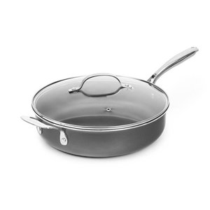 lot 3471 image: Granitestone 14 Non Stick Family Pan with Lid - Gray