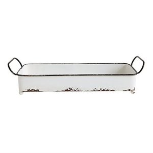 lot 3491 image: creative co-op da8543 decorative rectangle distressed metal tray