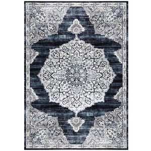 lot 3501 image: Bazaar Royal Navy 7 ft. 10 in. x 10 ft. 2 in. Indoor Area Rug, Blue