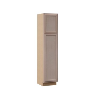 lot 3504 image: Hampton Bay Hampton Unfinished Beech Recessed Panel Stock Assembled Pantry Kitchen Cabinet (18 in. x 84 in. x 24 in.)
