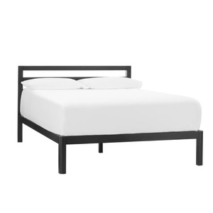 lot 3507 image: StyleWell Grandon Black Metal Queen Platform Bed with Slats (60 in W. X 14 in H.)