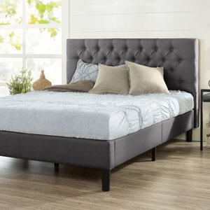 lot 3513 image: Zinus Misty 42�� Upholstered Platform Bed Frame, King