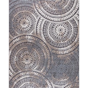 lot 3415 image: StyleWell Spiral Gray 7 ft. x 9 ft. Geometric Medallion Area Rug