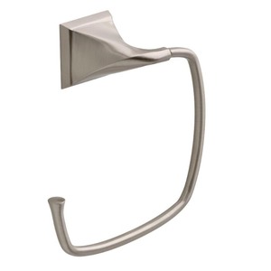 lot 3422 image: Delta Everly Towel Ring in SpotShield Brushed Nickel EVE46-BN - New