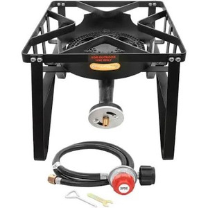 lot 3438 image: Concord Deluxe Banjo Single Propane Burner, 200,000 BTU Portable Outdoor Stove for Camping Cooking  Home Brewing  Making Sauces, 16�� Square