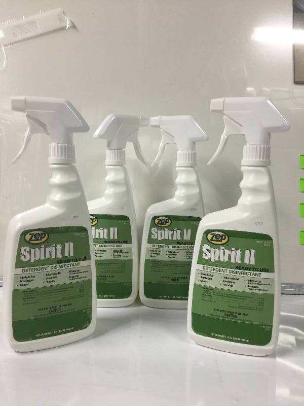 LOT OF 4 ZEP SPIRIT II DETERGENT DISINFECTANT EM AUCTION SALE