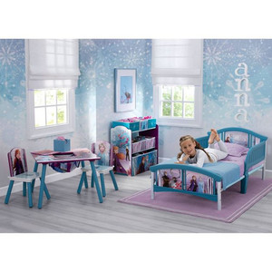 lot 2858 image: Toddler Disney Frozen 2 Plastic Bed - Delta Children  - Retail $54.06