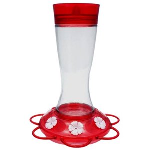 lot 2862 image: More Birds - Garnet Glass Bottle Hummingbird Feeder -  20-Oz Nectar Capacity (Set of 3) - Retail $74.00