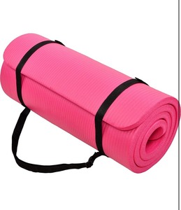 lot 2924 image: BalanceFrom GoCloud All-Purpose 1-Inch Extra Thick High Density Anti-Tear Exercise Yoga Mat with Carrying Strap - Retail $50.94