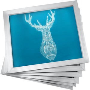 lot 2932 image: VEVOR - Aluminum Silk Screen Frame 20x24 Inch  (Set of 6)  White 110 Count Mesh - Retail $119.89