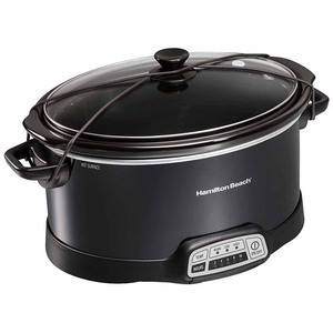 lot 2946 image: Hamilton Beach - Programmable Slow Cooker, 7-Quart with Lid Latch Strap - Black - Retail $59.21