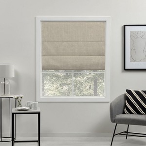 lot 2948 image: Exclusive Home Curtains - Acadia Total Blackout Roman Shade, 64x 23in. - Retail $51.89