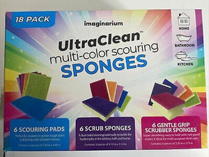 lot 2957 image: UltraClean Multi-Color Scouring Sponges (18 pack) - Retail $12.90