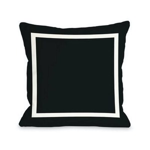 lot 2973 image: Bella Casa - Samantha Simple Square Pillow, 16 x 16in.  BlackWhite - Retail $28.99