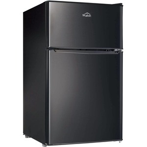 lot 2979 image: Walsh  Compact Refrigerator, Dual Door Fridge with True Freezer, Reversible Doors, 3.1 Cu.Ft - Black - Retail $256.24