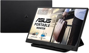 lot 2870 image: ASUS - ZenScreen MB165B Portable TN Monitor with Case - Retail $150.00