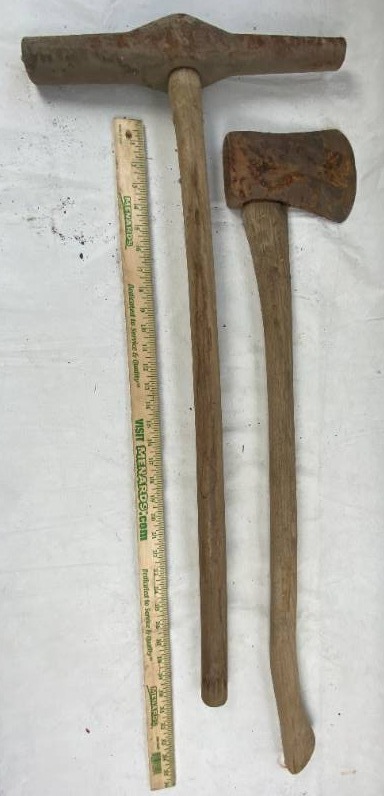 lot 2019 image: Two large Vintage Axe Type Tools