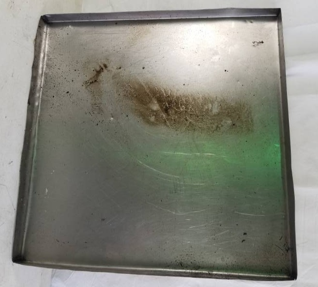 lot 6015 image: Huge 2 12 x 2 12 Metal Pan - Stainless