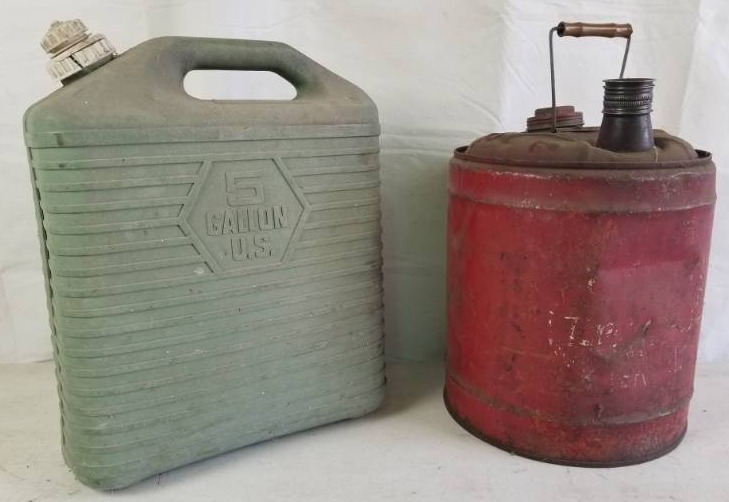 lot 6022 image: 2 Vintage Storage Cans - Gas