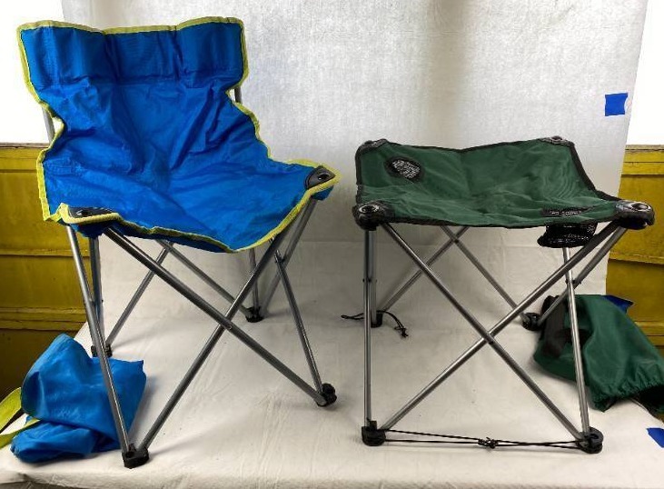 lot 6229 image: Folding Camping Chair and a Folding Table - Both with Storage bags