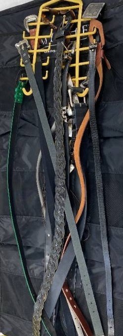 lot 6236 image: Lot of Ladies Belts - Size Med-Large and a Miche Bag Hanging Holder
