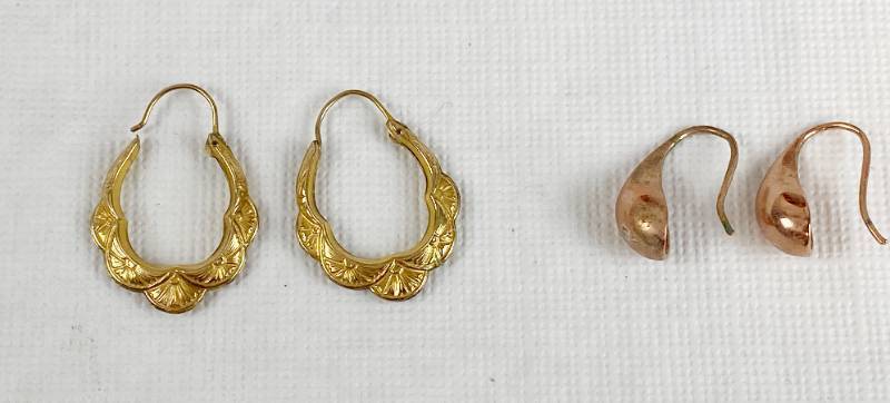 lot 6339 image: Lot of Earrings - Hoops are marked 10K - see pics