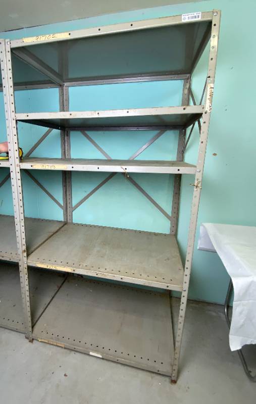 lot 6385 image: Metal Storage Shelf  Rack - See pics for measurements - Not the flimsy kind
