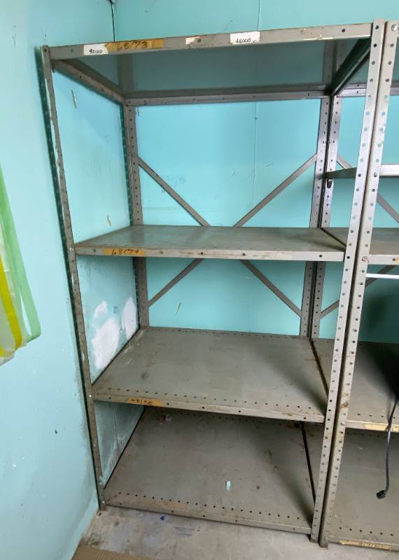 lot 6386 image: Metal Storage Shelf  Rack - See pics for measurements - Not the flimsy kind