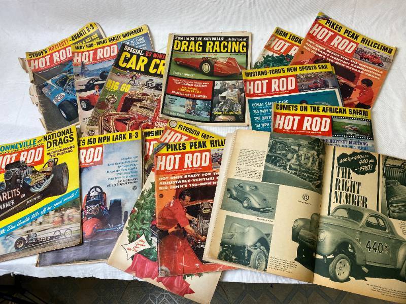 lot 6397 image: Vintage HOT ROD Magazines - 1964 - So Classic Lots of GREAT Advertisements