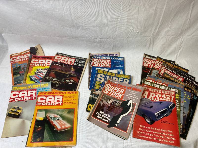 lot 6405 image: Vintage CAR CRAFT and SUPER STOCK Car Racing Magazines - 1970  Early 70s - So Classic Lots of GREAT Advertisements