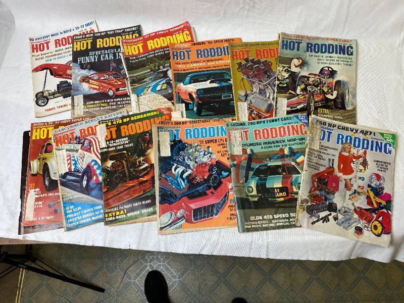 lot 6406 image: Vintage HOT RODDING Car Racing Magazines - 1970  Early 70s - So Classic Lots of GREAT Advertisements