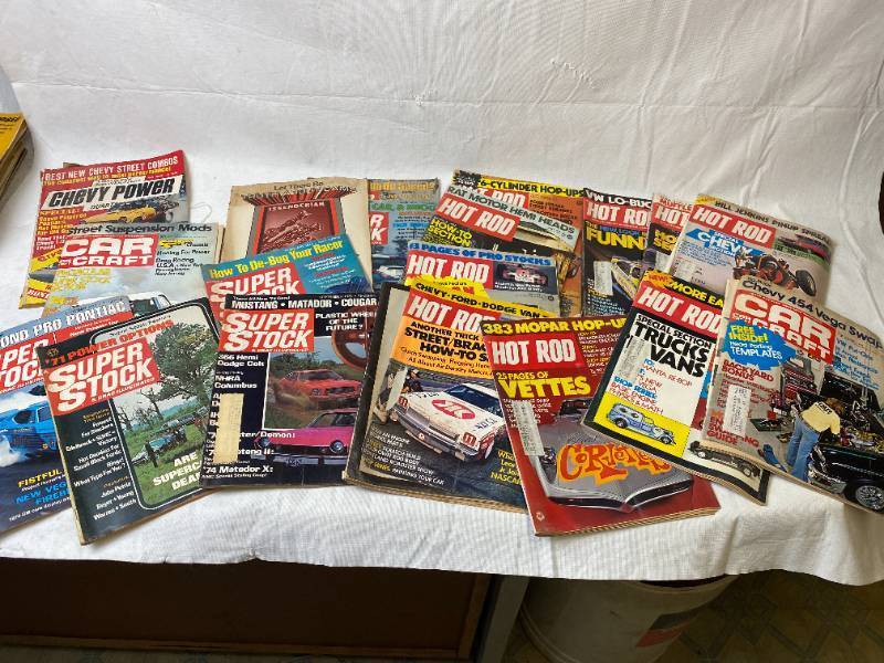 lot 6409 image: Vintage CAR RACING Magazines - Early 1970s - WOW Lots of Great Advertisements and COOL Cars SUPER STOCK, HOT ROD, CAR CRAFT, CORVETTES and More