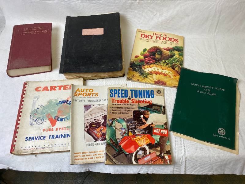 lot 6413 image: Lot of Misc Vintage Books, Magazines, Auto Repair Training Manuals, 1951 Die Making book, Speed Tuning and More